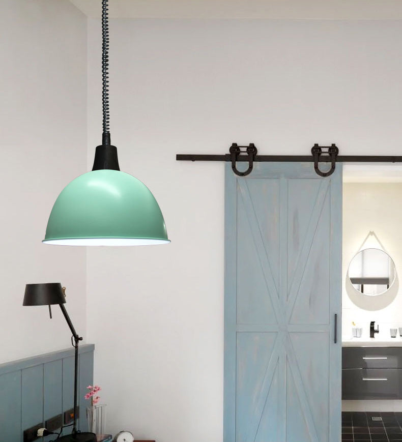 Accesorio de iluminación colgante de domo de metal estilo nórdico lámpara de techo colgante para comedor