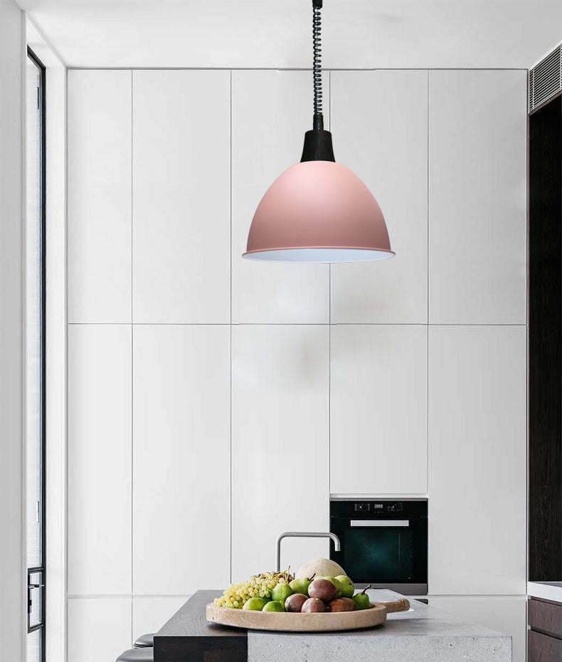 Accesorio de iluminación colgante de domo de metal estilo nórdico lámpara de techo colgante para comedor