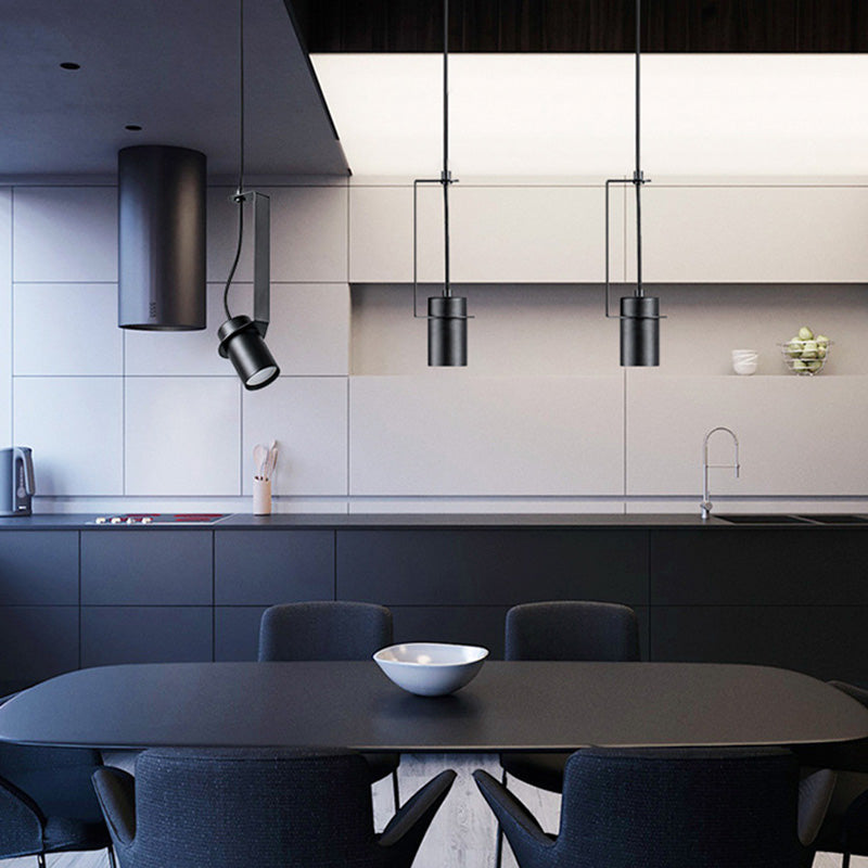 Zylindrischer Anhänger Spotlight Nordic 1 Head Metal Down Lighting Feature für Schlafzimmer