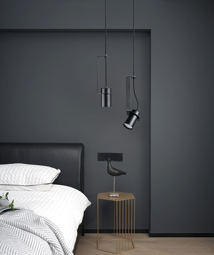 Zylindrischer Anhänger Spotlight Nordic 1 Head Metal Down Lighting Feature für Schlafzimmer