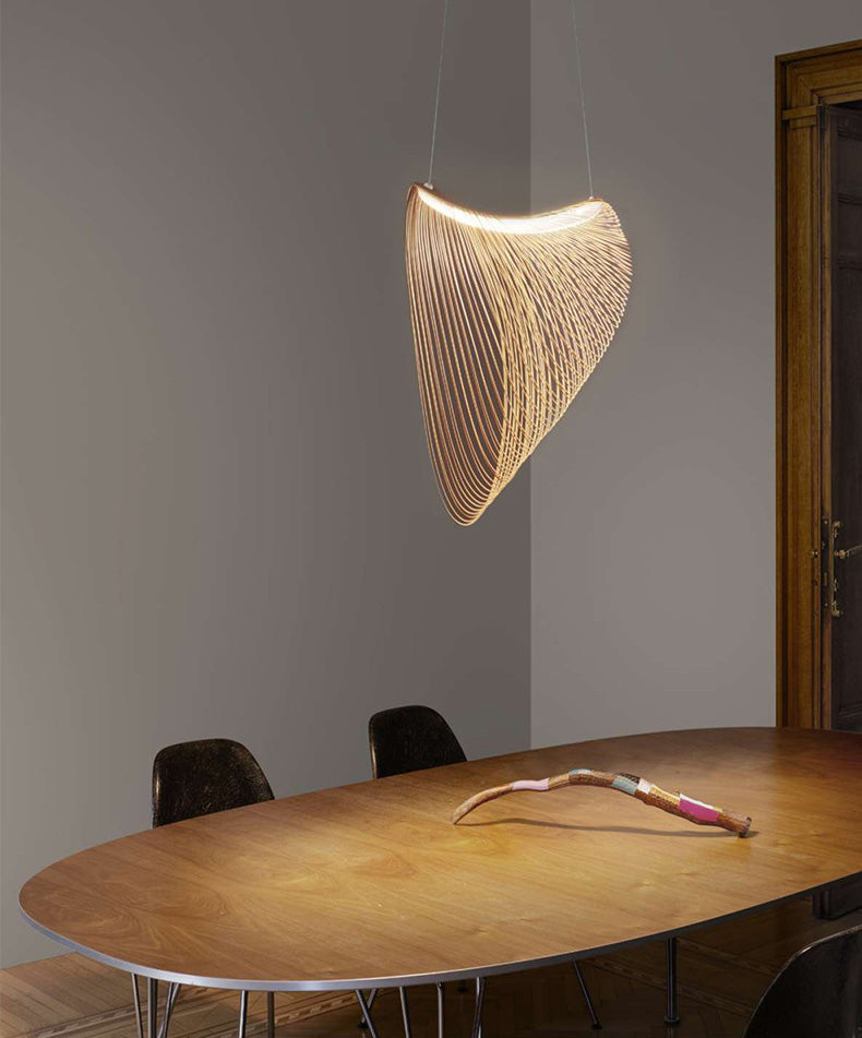 Tornado LED Pendant Lighting Designer Style Wooden Dining Room Hanging Lamp Fixture
