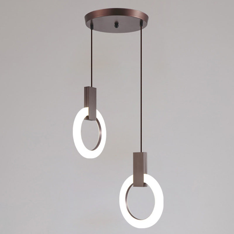 Halo Ring Pendant Light Fixture Simple Acrylic Dining Room LED Suspended Lighting