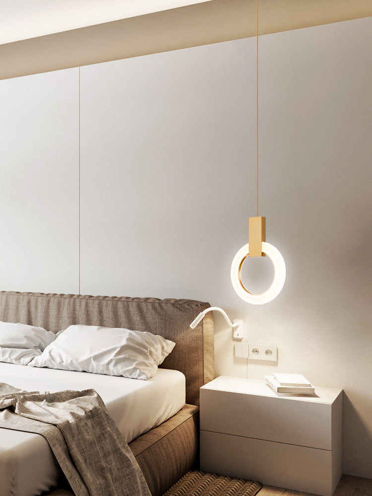 Lampada a sospensione ad anello alone semplice sala da pranzo acrilica LED LED LED