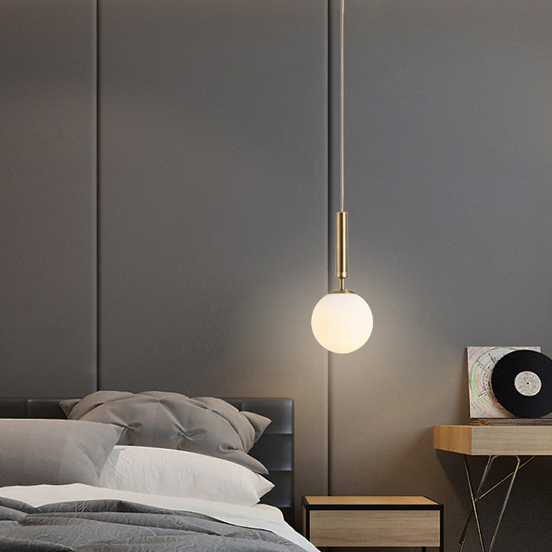 Spherical Pendant Lighting Fixture Simplicity Style Glass Hanging Light for Bedroom