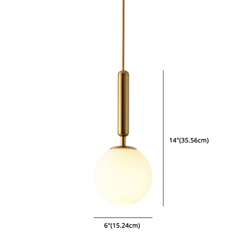 Spherical Pendant Lighting Fixture Simplicity Style Glass Hanging Light for Bedroom