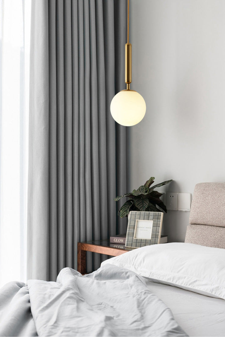 Spherical Pendant Lighting Fixture Simplicity Style Glass Hanging Light for Bedroom