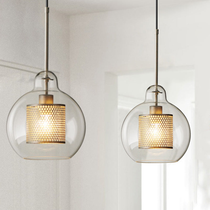 Glasschattierter Lichtkit zeitgenössischer Stil Bronze Anhänger Beleuchtung