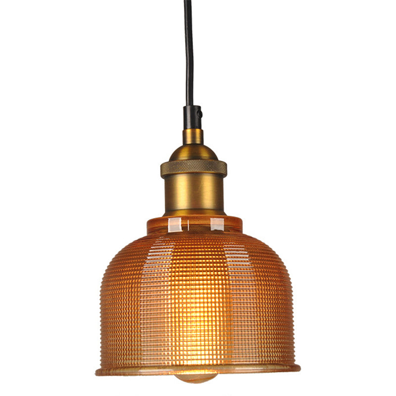 Modern Style Hanging Light Fixture Bowl Shape Hanging Ceiling Light with Glass Shade