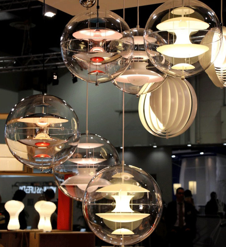Spherical Ceiling Pendant Light Simplicity Style Glass Pendant Light for Restaurant