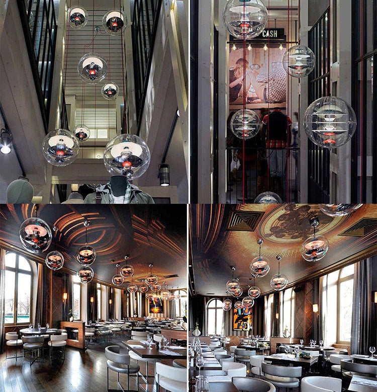 Spherical Ceiling Pendant Light Simplicity Style Glass Pendant Light for Restaurant