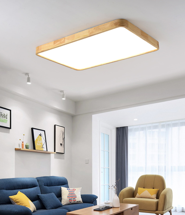 Moderne inbouw plafondverlichtingsarmaturen Houten plafondlamp
