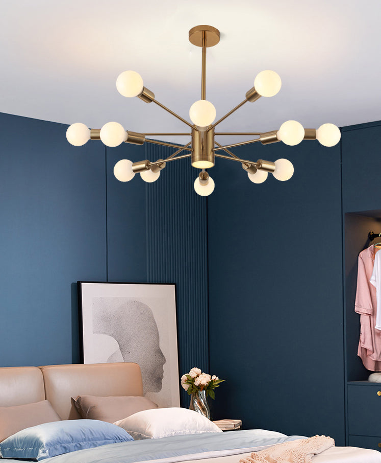 Lumo elettroplato di illuminazione in stile nordico oro con seppietti a LED Multi-Lights Apparecchiatura della sala da pranzo