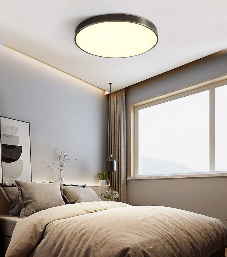 Modern Minimalist Metal Flush Mount Ceiling Lamp Round Shape LED Flush Mount Lighting for Bedroom