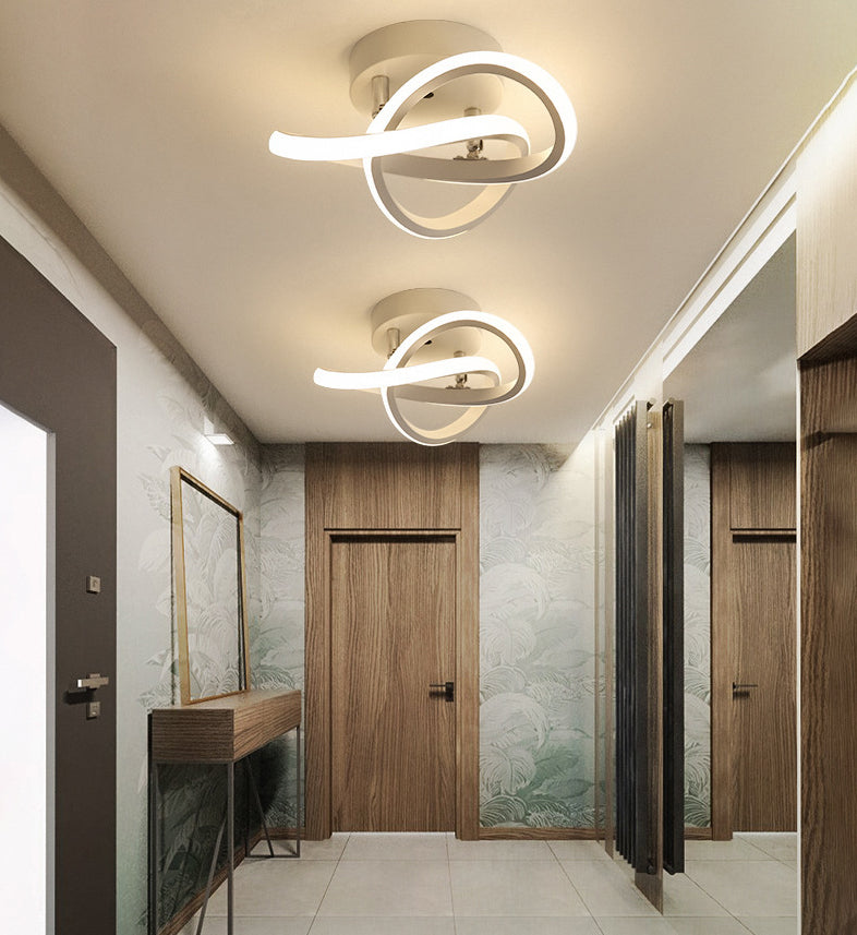 Modern Minimalism LED Ceiling Lighting Metal Geometric Frame Semi Flush Mount Lighting for Hallway