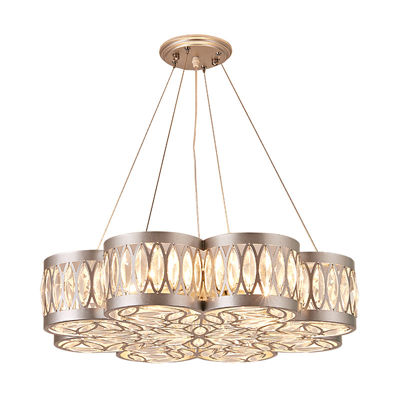 Bloom comedor de comedor accesorio de iluminación de lámpara 3 bulbos 3 bombillas Luz colgante moderna en plata