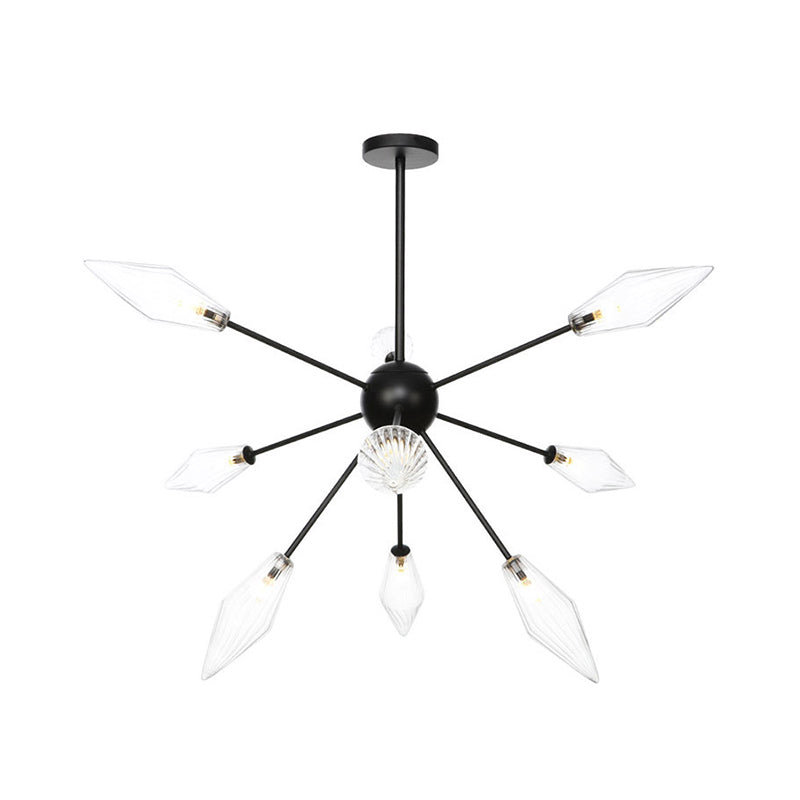 Diamond Shade Chandelier Lightture Amber Amber / Clear Cibbed Verre Amber / Clean 9/12/15 LUMIÈRES LIGNE PENDANT LEVANT