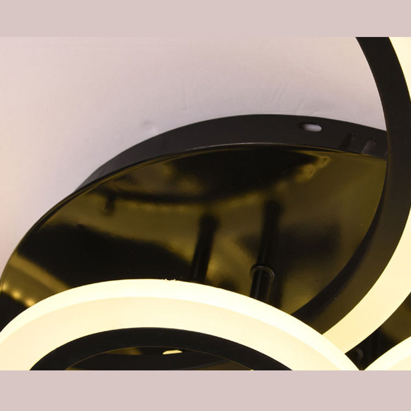 Schwarz Rund Acryl Schatten Halbbündige Halterung in Modern Concise Style Indoor LED Deckenleuchte