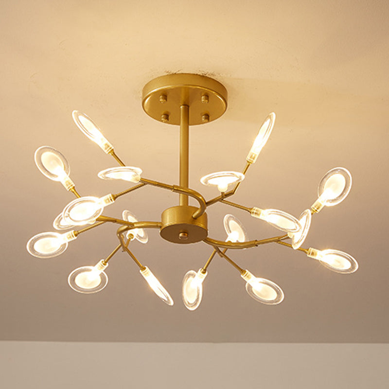 Lámparas de lámpara de rociado Luz de colgante de estilo minimalista moderno con sombra acrílica para sala de estar