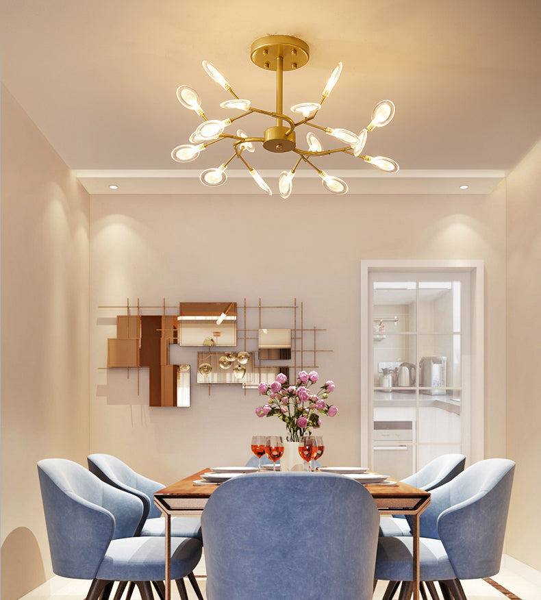 Lámparas de lámpara de rociado Luz de colgante de estilo minimalista moderno con sombra acrílica para sala de estar