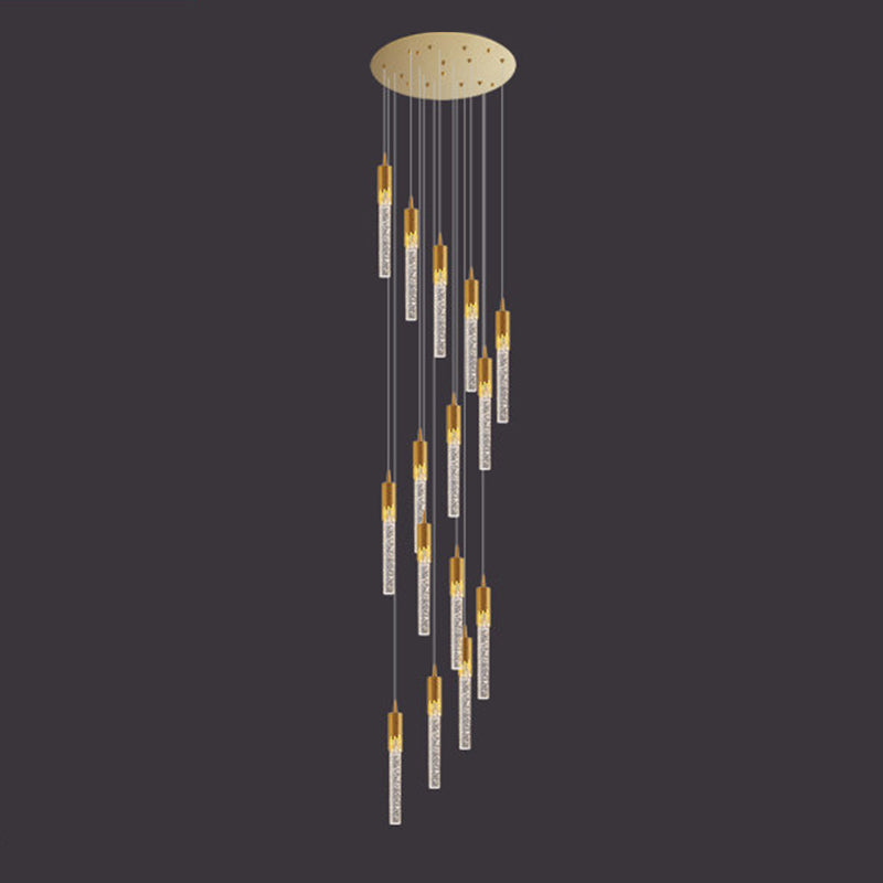 Bubble Glassrohr Anhänger Licht minimalistisch Gold Multiple hängende Licht für Treppen