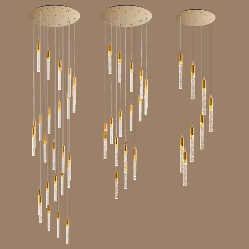 Bubble Glassrohr Anhänger Licht minimalistisch Gold Multiple hängende Licht für Treppen