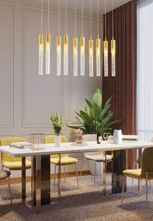 Bubble Glassrohr Anhänger Licht minimalistisch Gold Multiple hängende Licht für Treppen