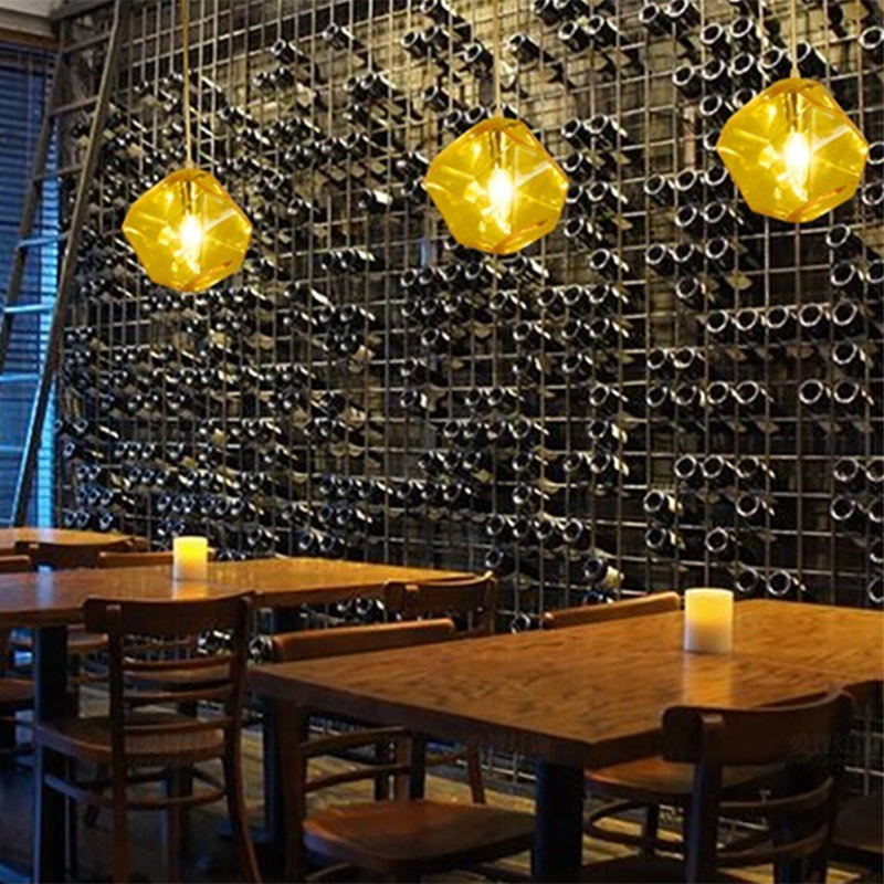 1 léger léger pendentif léger moderne lampe en verre soufflé à la main moderne pour table à manger