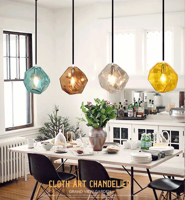 1 léger léger pendentif léger moderne lampe en verre soufflé à la main moderne pour table à manger