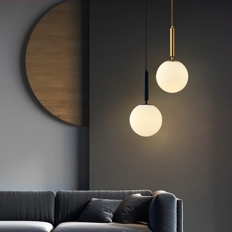 Luz de colgante de techo planeta Postmodern Glass Péndulo de dormitorio de 1 linda