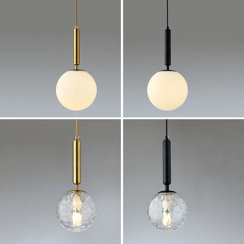 Luz de colgante de techo planeta Postmodern Glass Péndulo de dormitorio de 1 linda