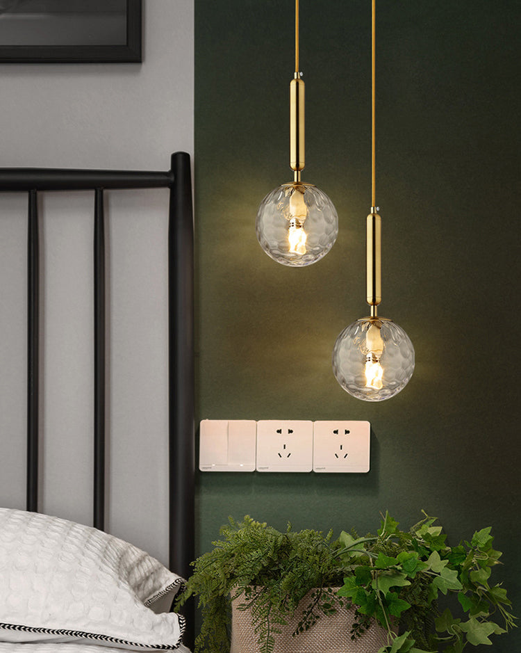 Luz de colgante de techo planeta Postmodern Glass Péndulo de dormitorio de 1 linda