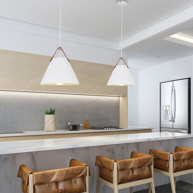 Modern Macaron colgante cónico de metal ligero de metal de 1 luz para la mesa del comedor