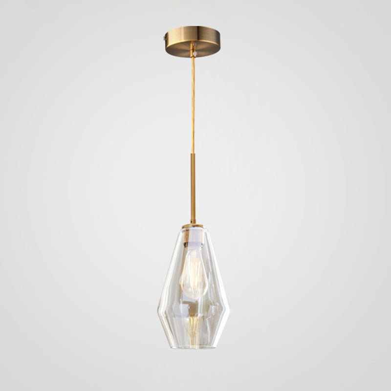 Clear Hand Blown Glass Ceiling Pendant Lamp Modern Minimalist 1 Light Hanging Lamp for Living Room