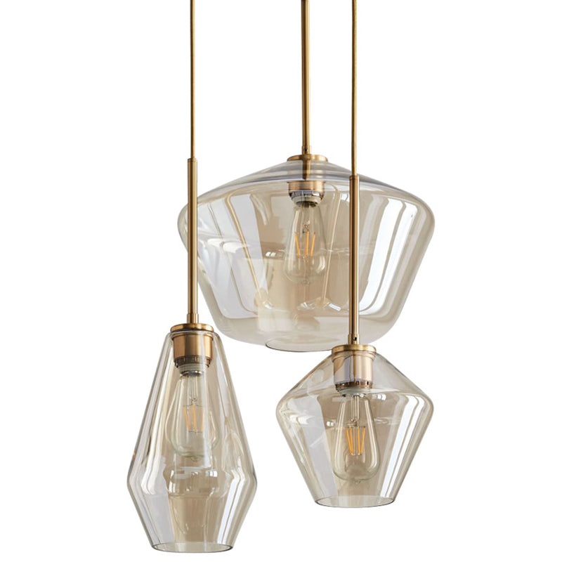 Clear Hand Blown Glass Ceiling Pendant Lamp Modern Minimalist 1 Light Hanging Lamp for Living Room