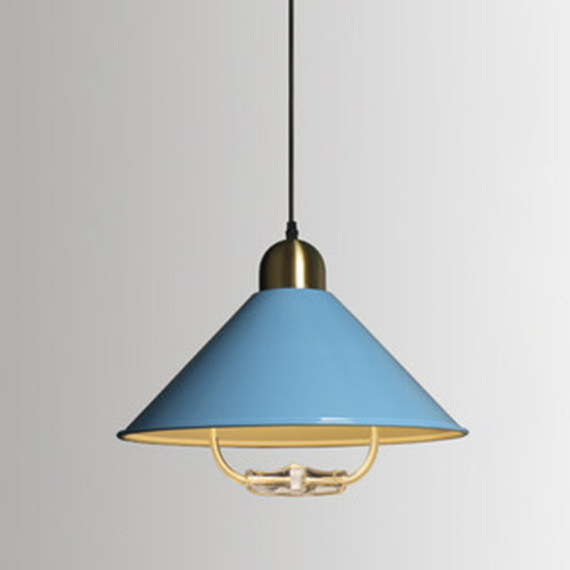 Metal Tapered Hanging Light Nordic Style 1 Light Restaurant Ceiling Pendant Lamp with Hand Pull Off