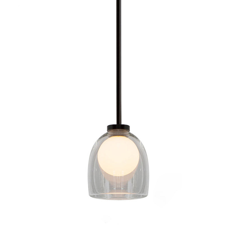 Shaded Pendant Light Fixture Minimalist Style Glass Hanging Pendant Light for Dinning Room