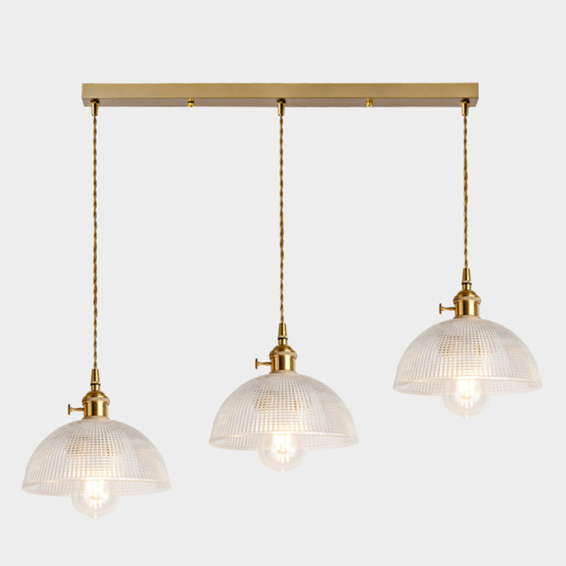 3 Lights Multi Light Pendant Modern Simple Prismatic Glass Hanging Light for Restaurant