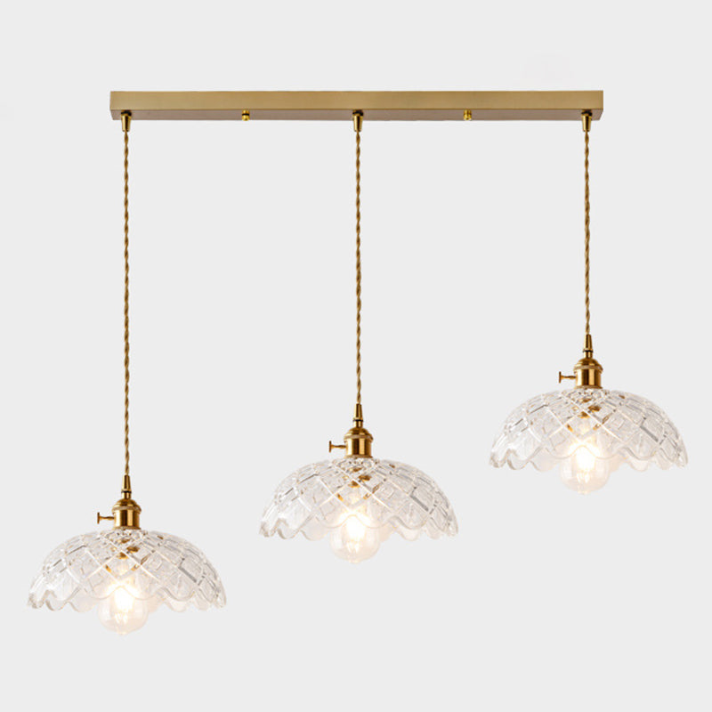 3 Lights Multi Light Pendant Modern Simple Prismatic Glass Hanging Light for Restaurant