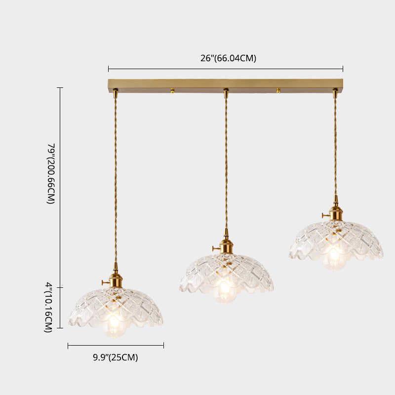 3 Lights Multi Light Pendant Modern Simple Prismatic Glass Hanging Light for Restaurant