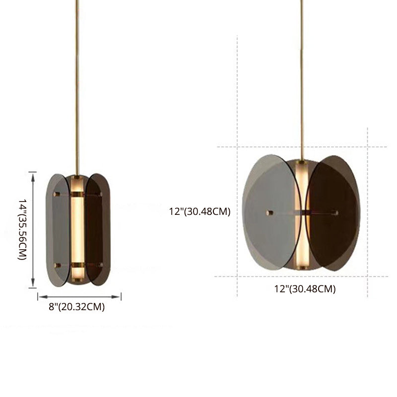 1 luminaire léger suspendu de plafond en verre postmoderne pour restaurant