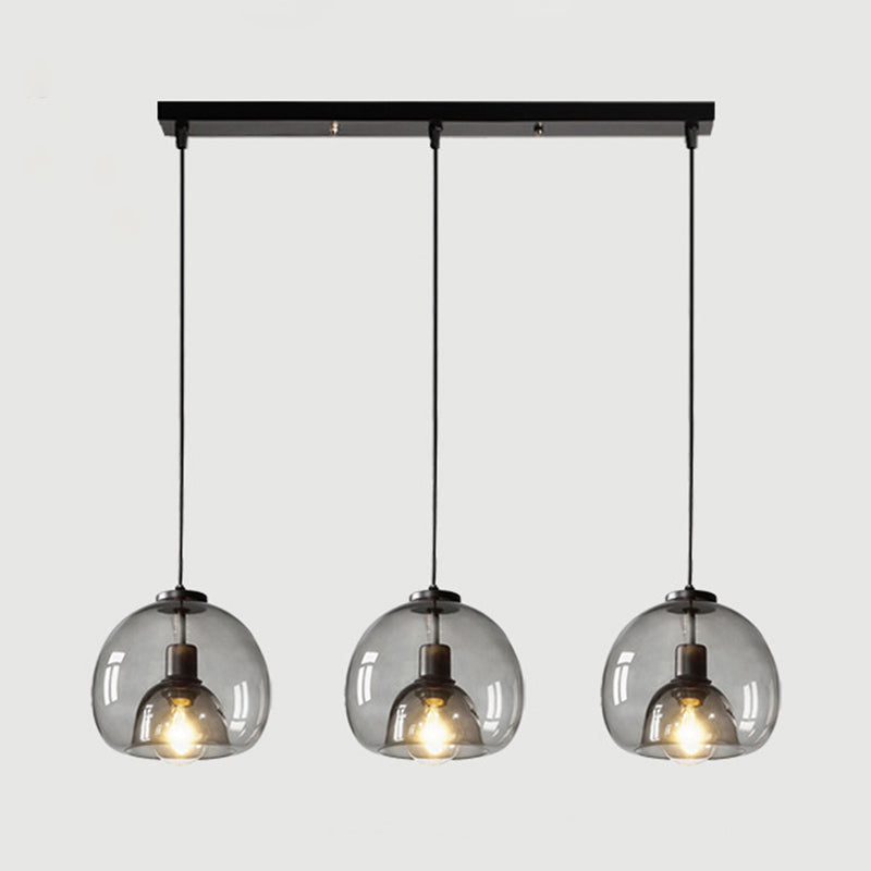 3 lichten bol hanglampverlichting moderne eenvoud glazen hanger verlichtingsarmaturen voor restaurant