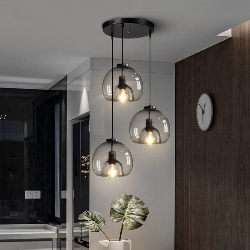 3 lichten bol hanglampverlichting moderne eenvoud glazen hanger verlichtingsarmaturen voor restaurant