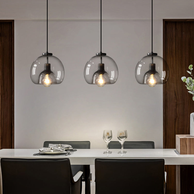 3 lichten bol hanglampverlichting moderne eenvoud glazen hanger verlichtingsarmaturen voor restaurant