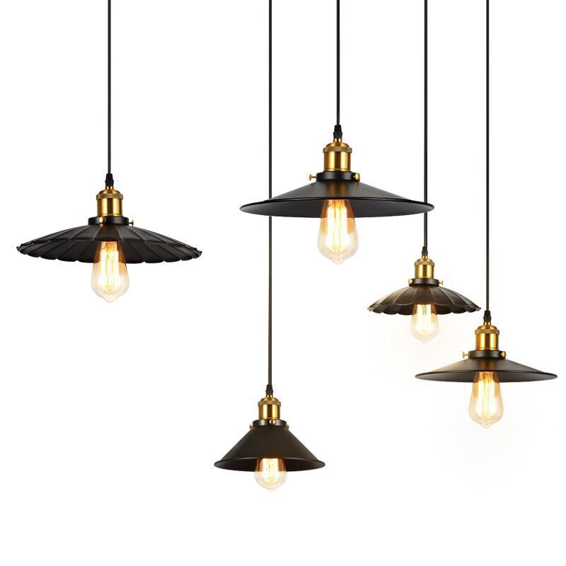 Shade Pendant Light Fixtures Industrial Vintage Style 1 Light Metal Pendants for Dinning Room