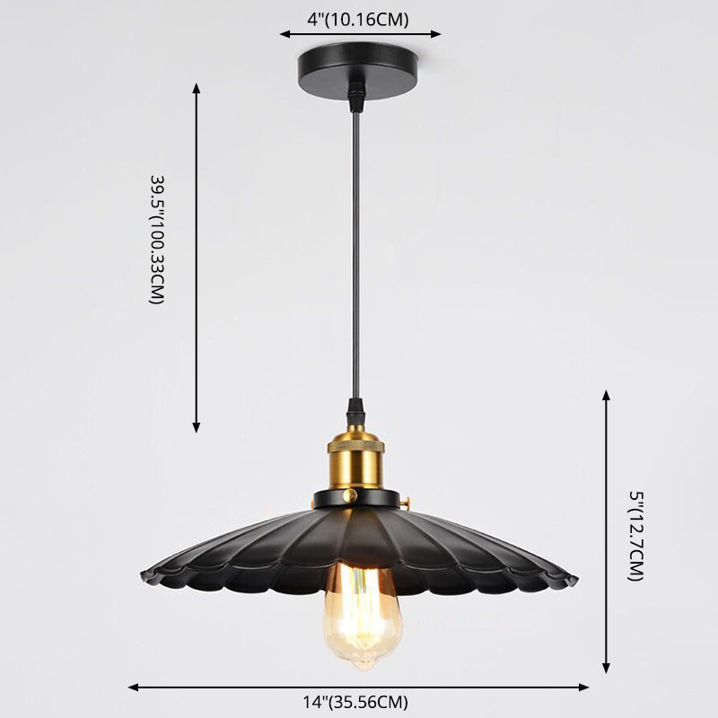 Shade Pendant Light Fixtures Industrial Vintage Style 1 Light Metal Pendants for Dinning Room