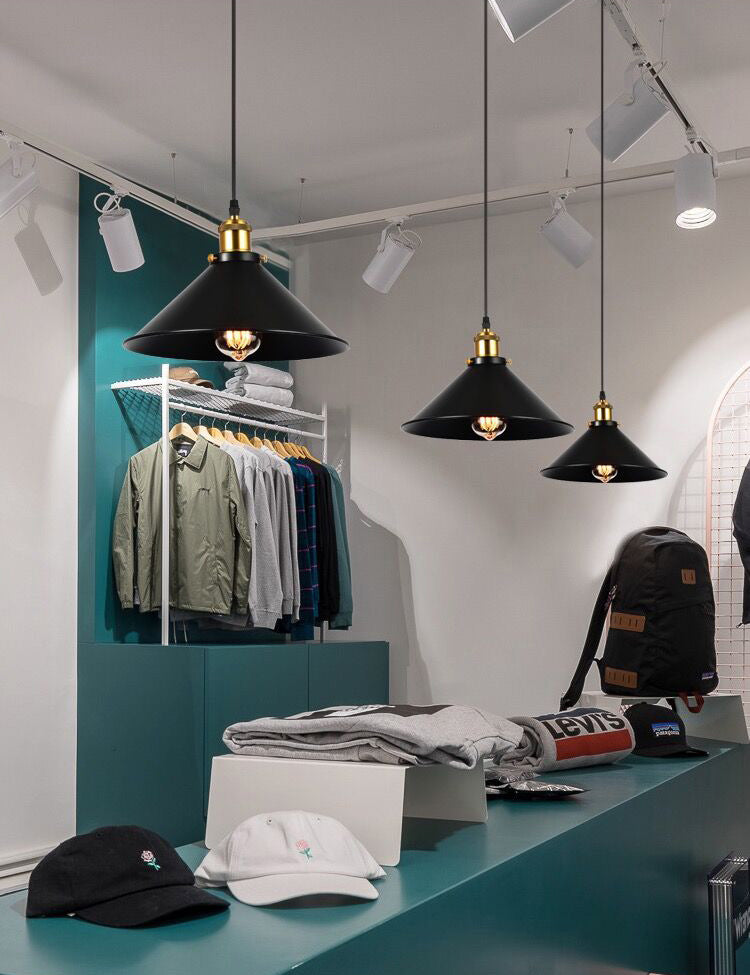 Shade Pendant Light Fixtures Industrial Vintage Style 1 Light Metal Pendants for Dinning Room