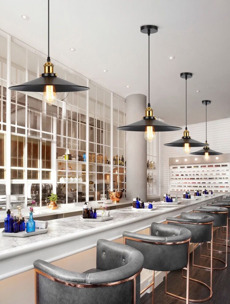 Shade Pendant Light Fixtures Industrial Vintage Style 1 Light Metal Pendants for Dinning Room
