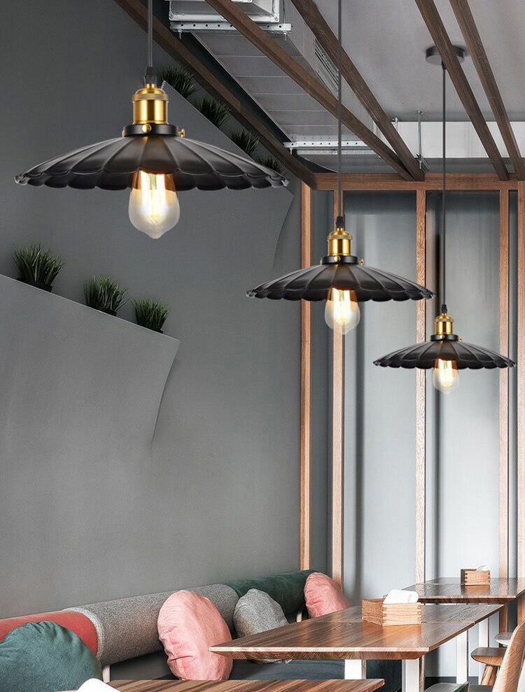 Shade Pendant Light Fixtures Industrial Vintage Style 1 Light Metal Pendants for Dinning Room