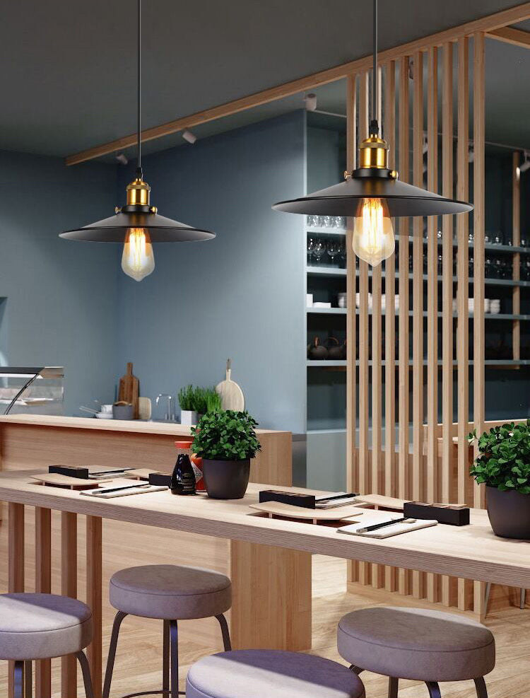 Shade Pendant Light Fixtures Industrial Vintage Style 1 Light Metal Pendants for Dinning Room