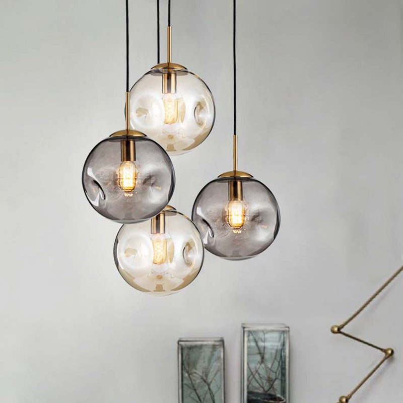 Creative Concave Design Globe Hanging Light 1-Light Nordic minimalisme Transparency Glass Suspension Lampe